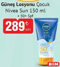 NİVEA SUN ÇOCUK GÜNEŞ LOSYONU 150 ML 50+ SPF indirimli fiyat NİVEA SUN ÇOCUK GÜNEŞ LOSYONU 150 ML 50+ SPF fiyat ve kampanya bilgisi